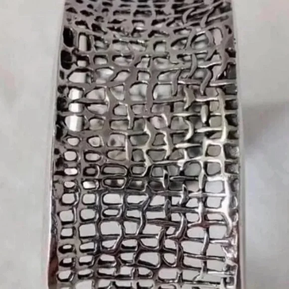 Vintage Silpada Oxidized Sterling Silver Mesh Cuff Bracelet B1625 - Picture 7 of 12